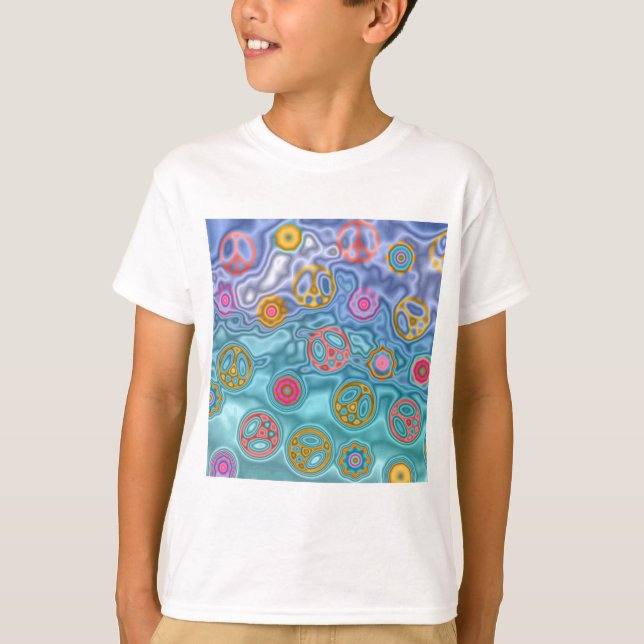 T-shirt Retro 60s paisible Vagues d'océan Cadeaux (Devant)