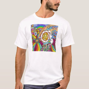 T-shirt Retro 60s Psychedelic Sunshine Aigle Cadeaux