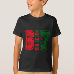 T-shirt Rétro 67 Drôle Six Sept Mème 6 7 Numéro Noël