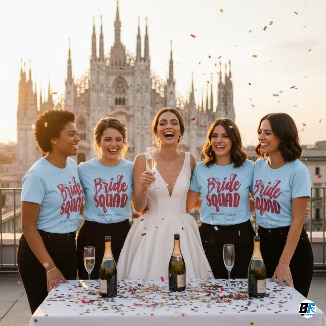 T-shirt Retro 70s Équipe de la Mariée Demoiselles d'Honneu (Créateur téléchargé)