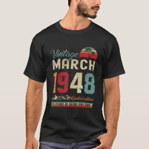 T-shirt Rétro 74E Anniversaire 74 Ans Mars 1948 Vintag