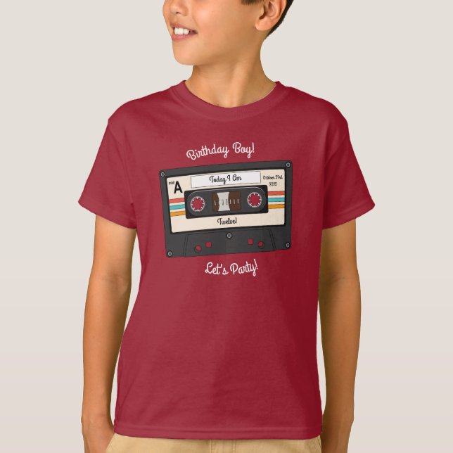 T-shirt Retro 80's 90's Cassette Musique Anniversaire (Devant)