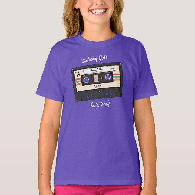 T-shirt Retro 80's 90's Cassette Musique Anniversaire (Devant)