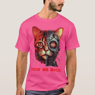 T-shirt Retro 80s 90s Robot Cat Cadeaux Pun amusant Cat 1