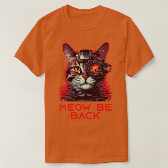 T-shirt Retro 80s 90s Robot Cat Cadeaux Pun amusant Cat 3 (Design devant)