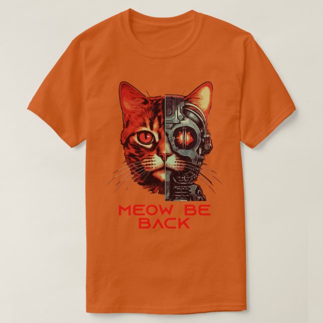 T-shirt Retro 80s 90s Robot Cat Cadeaux Pun Drôle Chat (Design devant)