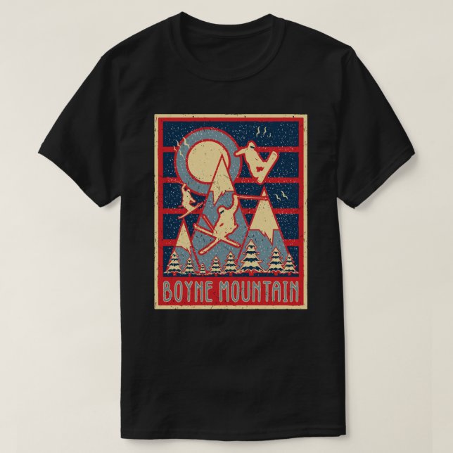 T-shirt Retro 80s Boyne Mountain Ski Adventure (Design devant)