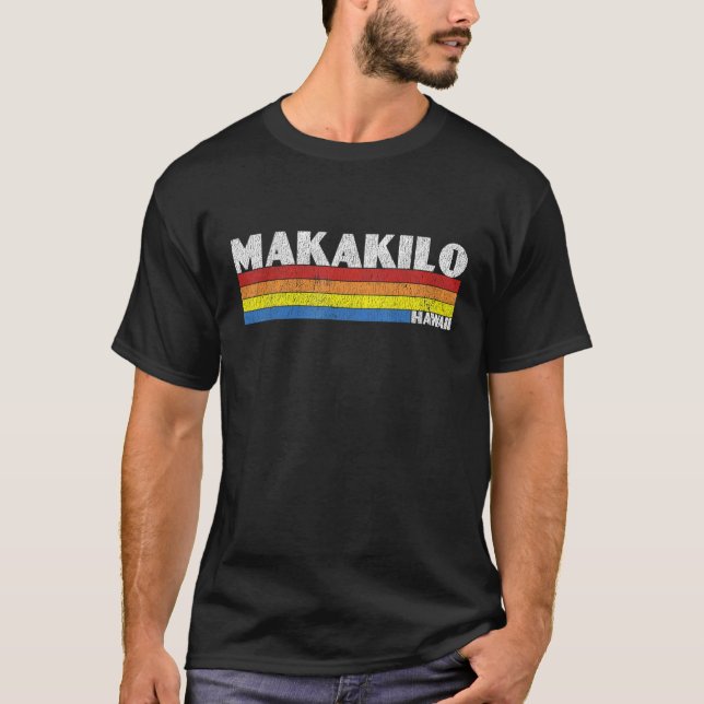 T-shirt Retro 80s Hawaii HI Souvenir Makakilo (Devant)