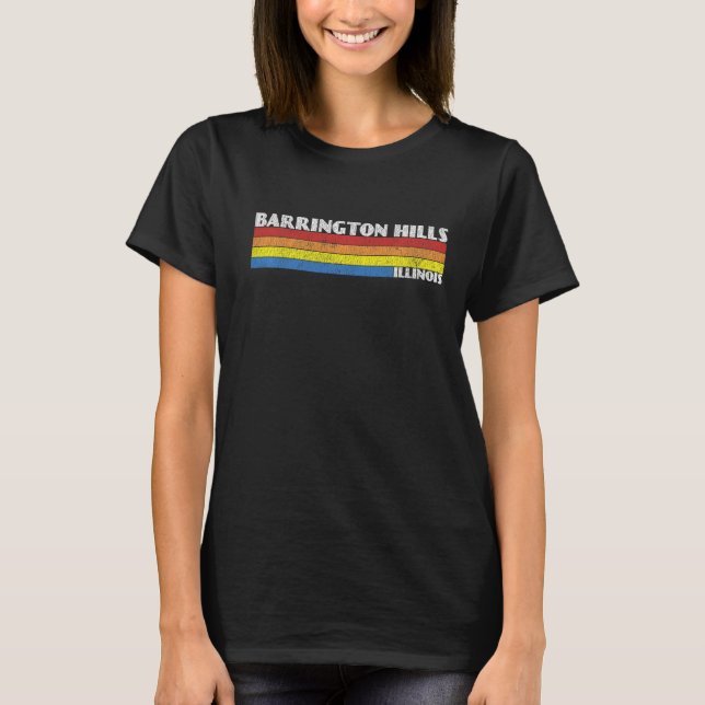 T-shirt Retro 80s Illinois IL Souvenir Barrington Hills (Devant)