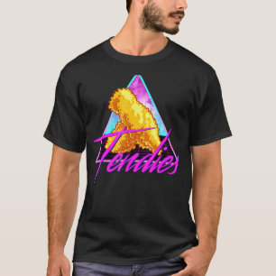 T-shirt Rétro 80s Vaporwave Poulet Tendies Mème Dank