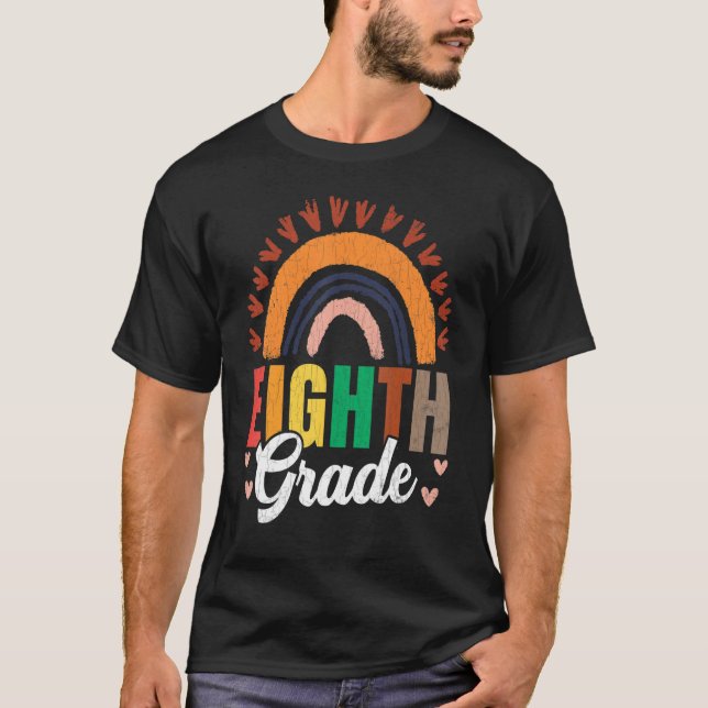 T-shirt Rétro 8e année Première journée Retour au graphiqu (Devant)