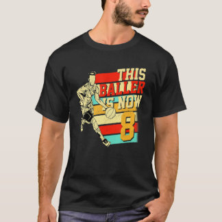 T-shirt Retro 8e anniversaire Basketball Ce Baller est mai