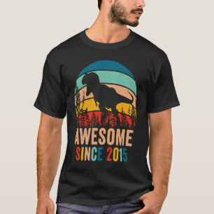 T-shirt Retro 8ème Anniversaire Dinosaur T Rex Garçons stu