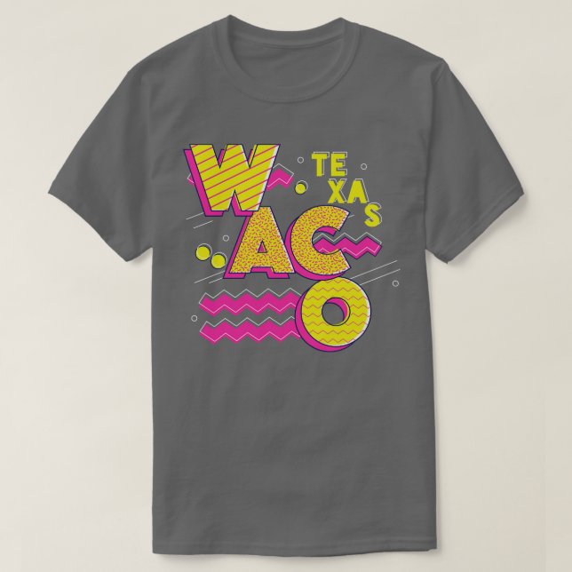 T-shirt Retro 90s Waco Texas (Design devant)