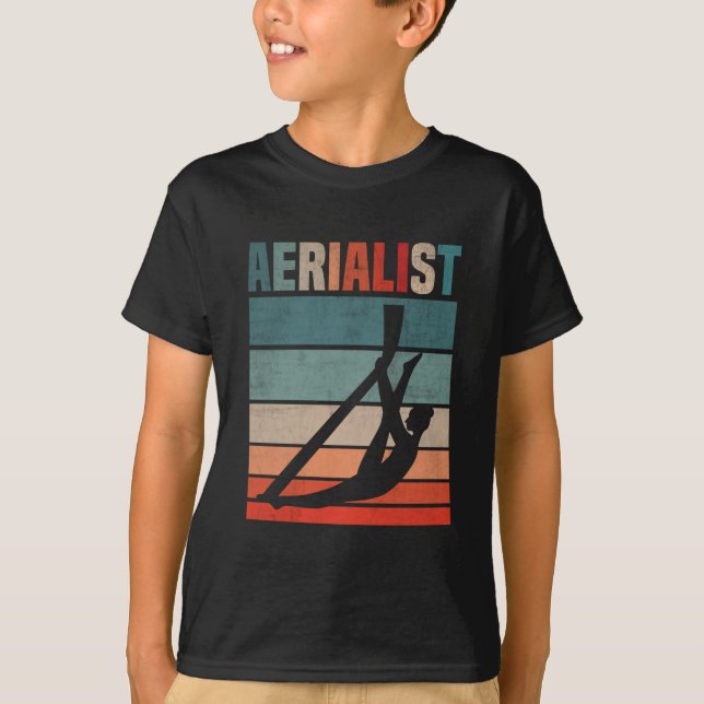 T-shirt Retro Acrobat Aerial Silks Girl Aerialist (Devant)