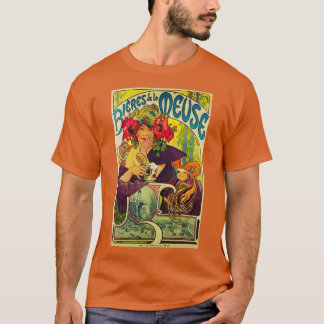 T-shirt rétro ad Bieres de la Meuse Alphonse Mucha