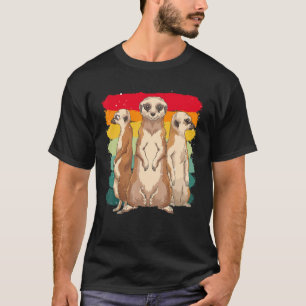T-shirt Retro Africa Zoo Animal Cute Meerkat
