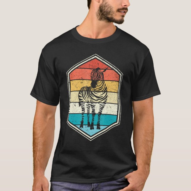T-shirt Retro Afrique Safari Zoo Animal Zebra (Devant)