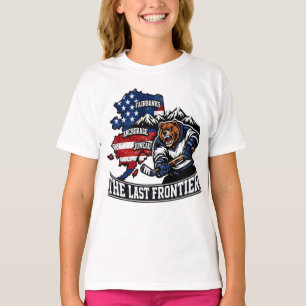 T-shirt Retro Alaska The Last Frontier Carte de hockey sur