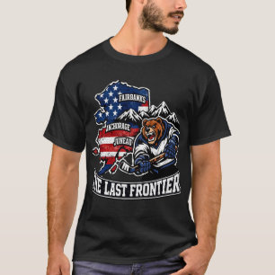 T-shirt Retro Alaska The Last Frontier Carte de hockey sur