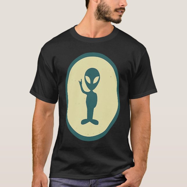 T-shirt Retro Alien Vintage UFO (Devant)