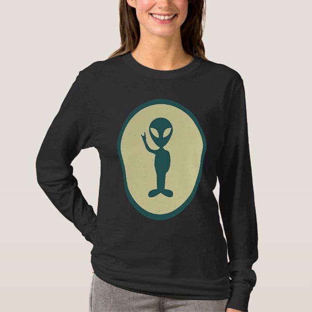 T-shirt Retro Alien Vintage UFO (Devant)