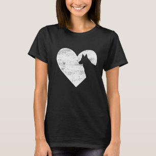 T-shirt Retro Allemand Berger Chien Coeur Saint Valentin D