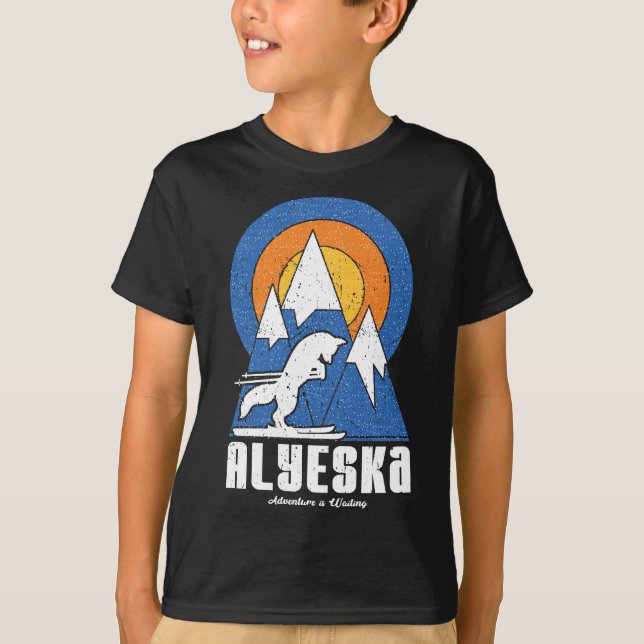 T-shirt Retro Alyeska Ski White Fox (Devant)