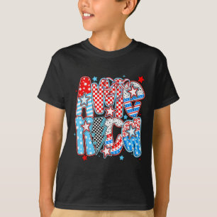 T-shirt Retro America Coquette 4 juillet American Checke