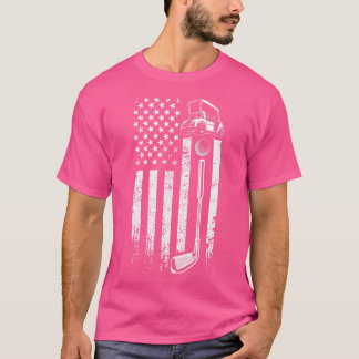 T-shirt Retro American Flag Golf - Cadeau Pour Golfer - Dr