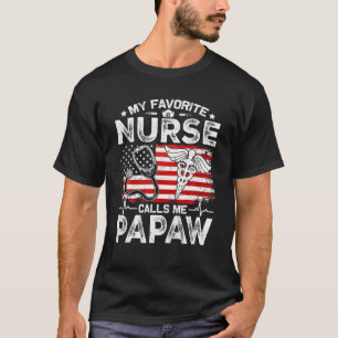 T-shirt Retro American Flag Mon infirmière préférée m'appe