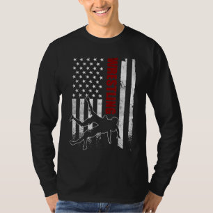 T-shirt Retro American Wrestling Appareils US Drapeau Lutt