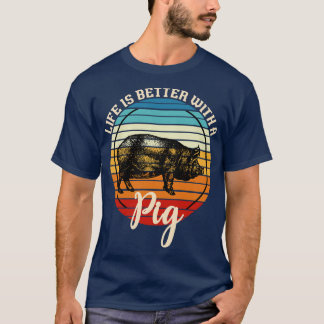 T-shirt Retro Animal de ferme drôle Cochon fermier