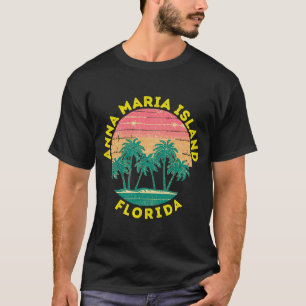 T-shirt Rétro Anna Maria Ile Vacances Souvenir Palm Tre