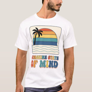 T-shirt Rétro années 70 "Sunshine State of Mind" Palmier