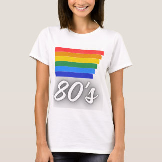 T-Shirt rétro années 80 arc-en-ciel pour femmes