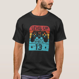 T-shirt Retro Anniversaire Jeu Vidéo 13 Ans Gamer Niveau