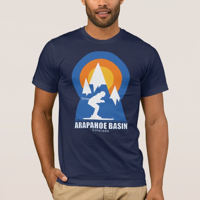 T-Shirt Retro Arapahoe Basin Ski Sunset (Devant)