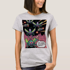 T-shirt Retro Arcade Manti Aliens Pixel Art - Funny Defend