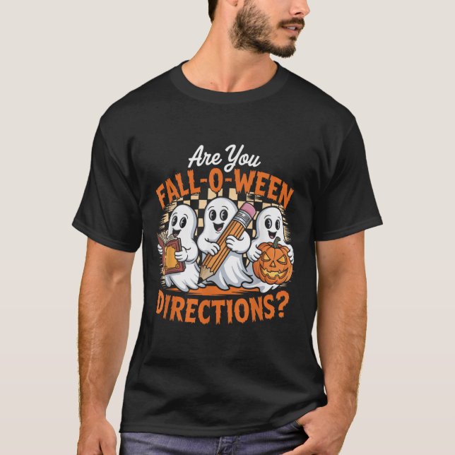 T-shirt Retro Are You Fall O Ween Directions Ghost Hallowe (Devant)