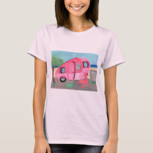 T-shirt Rétro art rose de remorque de larme