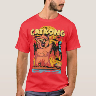 T-shirt Retro Asie Otaku Grunge Japon Monster Cat Kanij Ca
