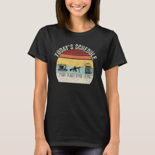 T-shirt Retro Aujourd'Hui Horaire Coffee Rifle Bière Pro G