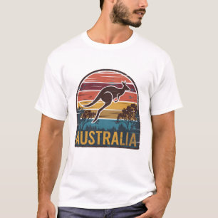 T-shirt Retro Australian Sunset Animal sauter Kangaroo