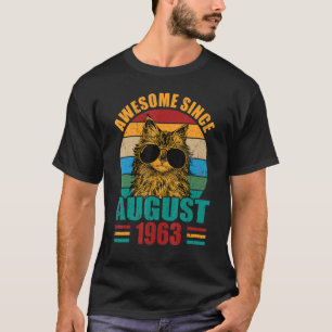 T-shirt Rétro Awesome depuis août 1963 59e anniversaire 59