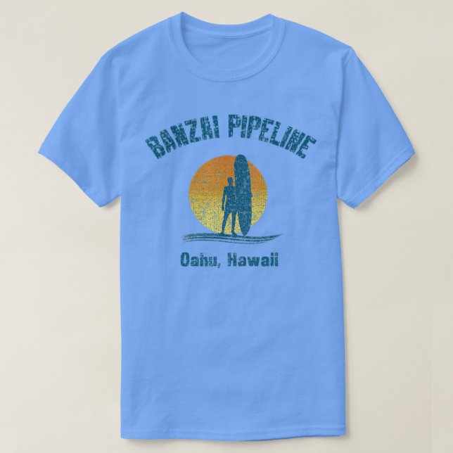 T-shirt Rétro Banzai Pipeline Surfer Oahu Hawaii  (Design devant)