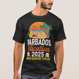 T-shirt Retro Barbados Vacation 2025 Memories Matching Gro