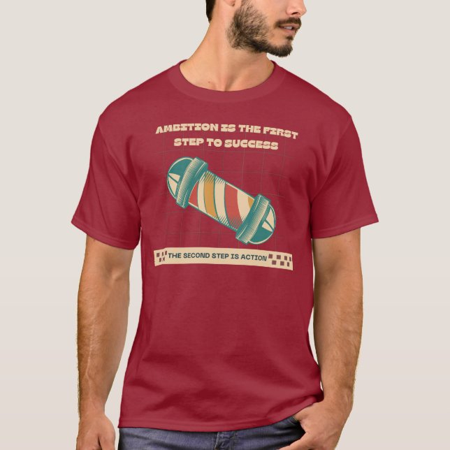 T-shirt Retro barber pole citation drôle salon de coiffure (Devant)