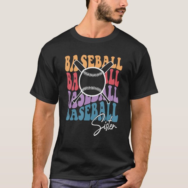 T-shirt Retro Baseball Sister Big Sister Baseball For Wome (Devant)