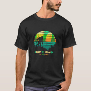 T-shirt Rétro Bayou Dauphin Island Alabama Bigfoot Souveni